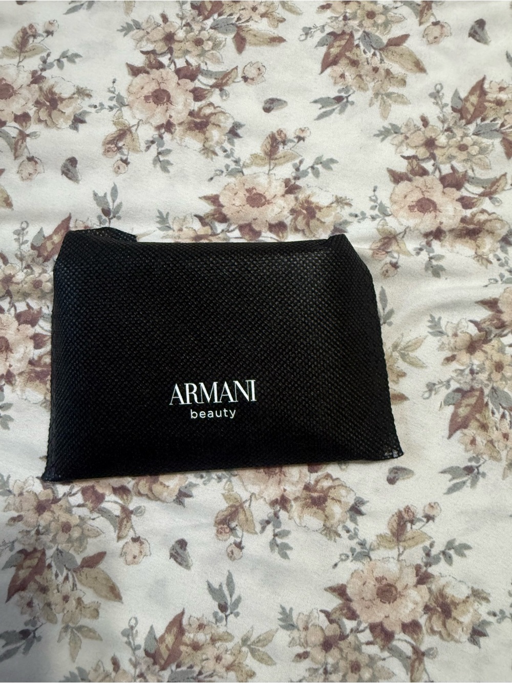 Giorgio Armani Black Mesh Beauty Pouch with White Logo